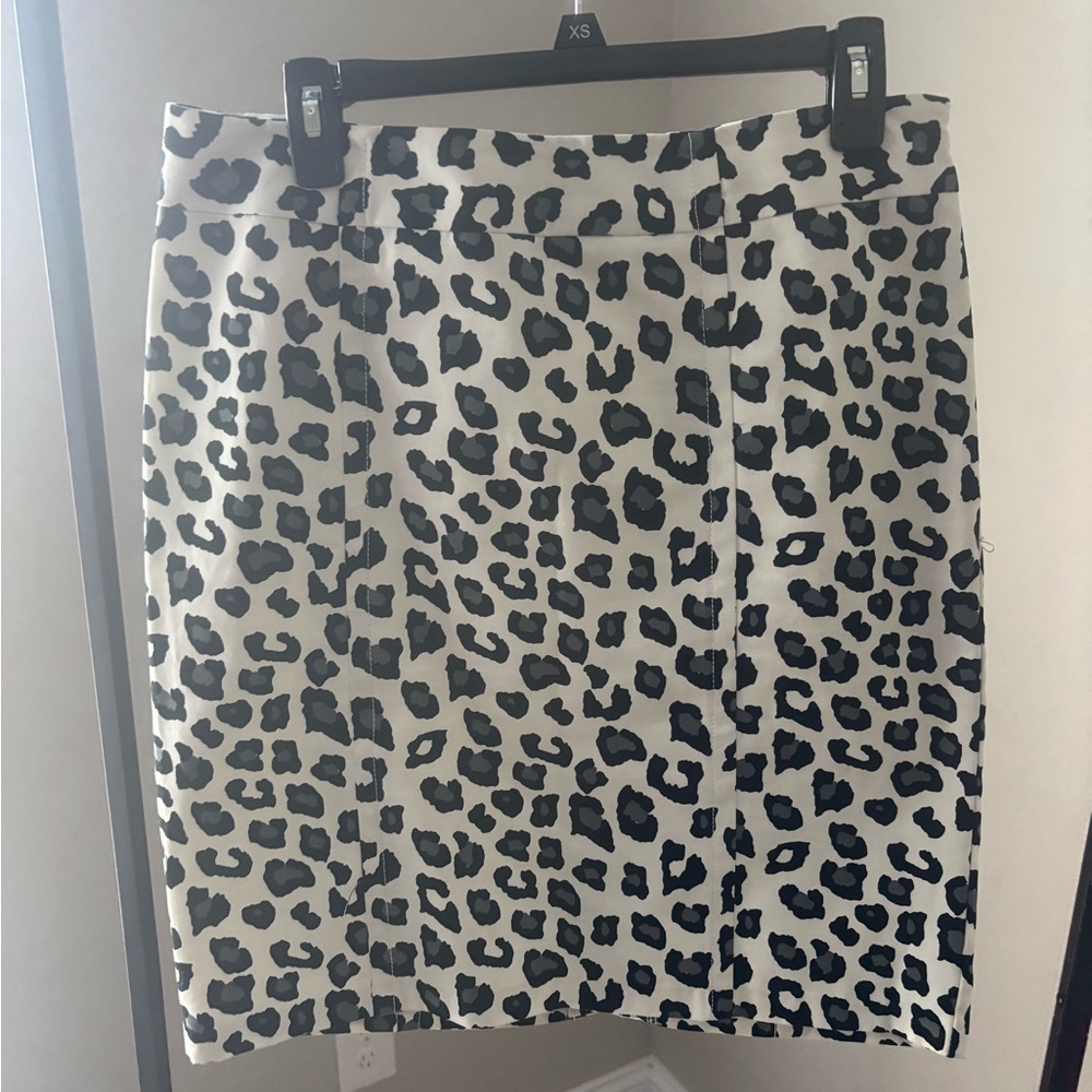 Merona Black and White Leopard Print Pencil Skirt